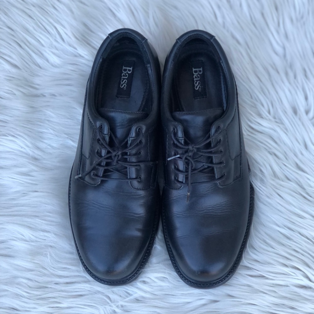 Bass Grabriel Black Leather Classic Lace-Up Oxfords Mens Shoes size 10